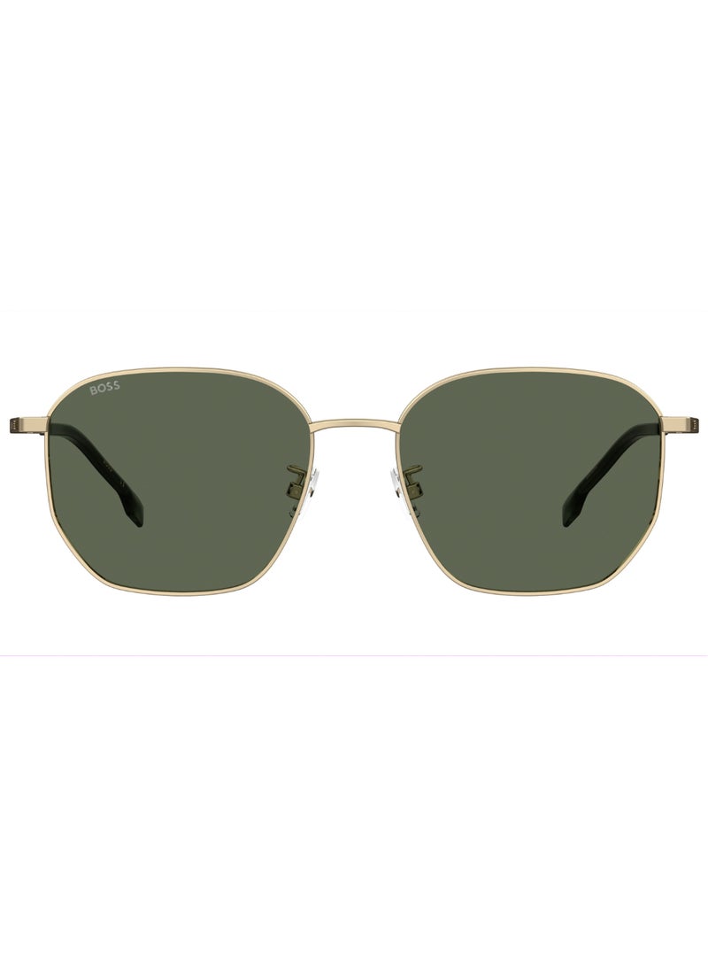 Men's UV Protection Rectangular Shape Titanium Sunglasses BOSS 1673/F/SK GREEN 49 - Lens Size: 49.2 Mm - Gold