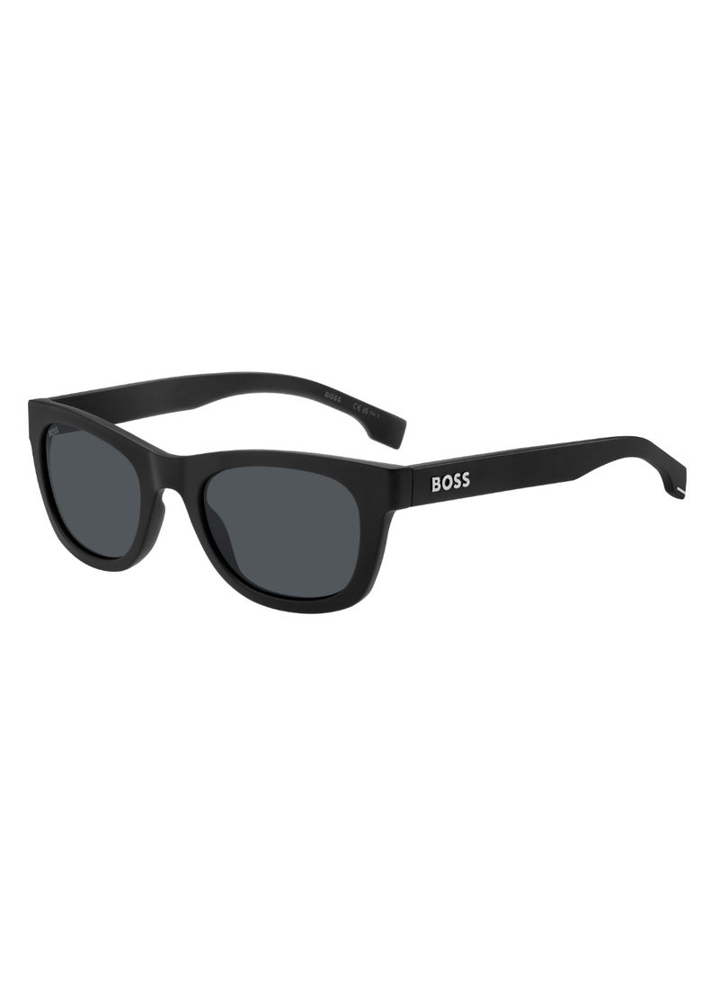 Men's UV Protection Rectangular Shape  Sunglasses BOSS 1649/S GREY 39 - Lens Size: 38.5 Mm - Black Whte
