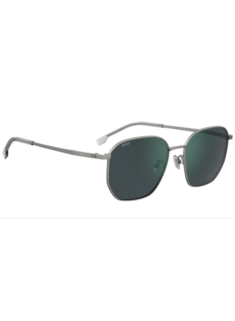 Men's UV Protection Rectangular Shape Titanium Sunglasses BOSS 1673/F/SK GREEN 49 - Lens Size: 49.2 Mm - Mt Ruthen