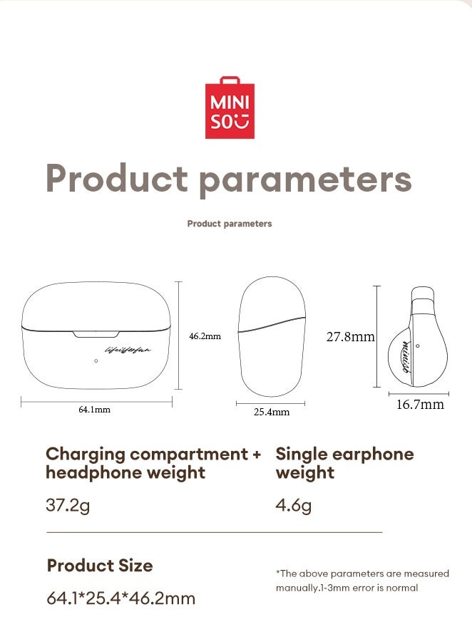 Miniso MCT12 Wireless Bluetooth Headphones-White