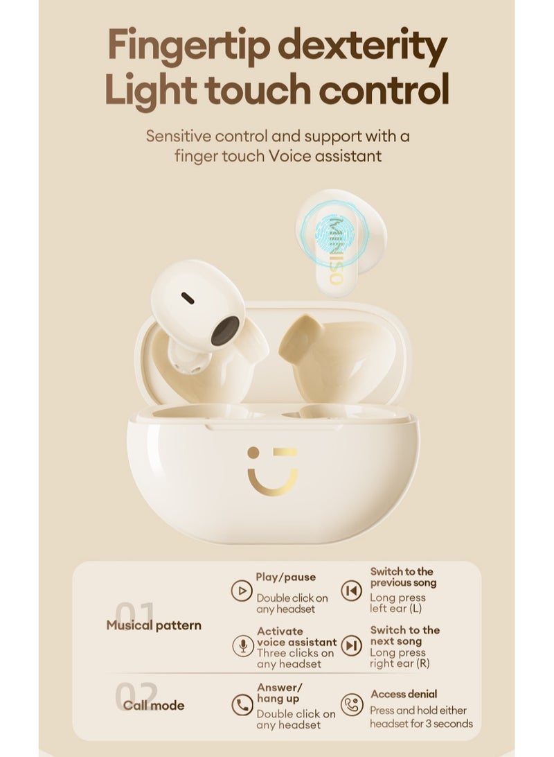 Miniso M08 Wireless Bluetooth Headphones-Beige