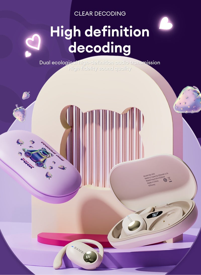 Disney QS-O03 Wireless Bluetooth Headphones-Purple