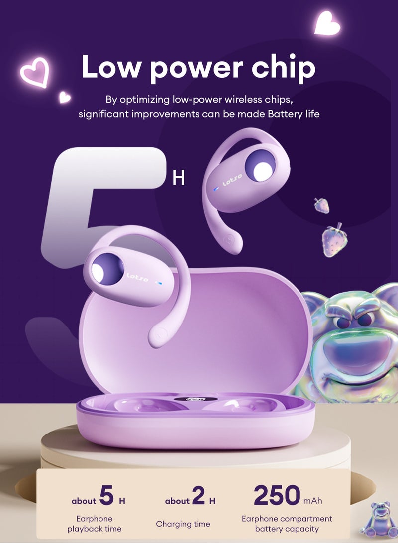 Disney QS-O03 Wireless Bluetooth Headphones-Purple