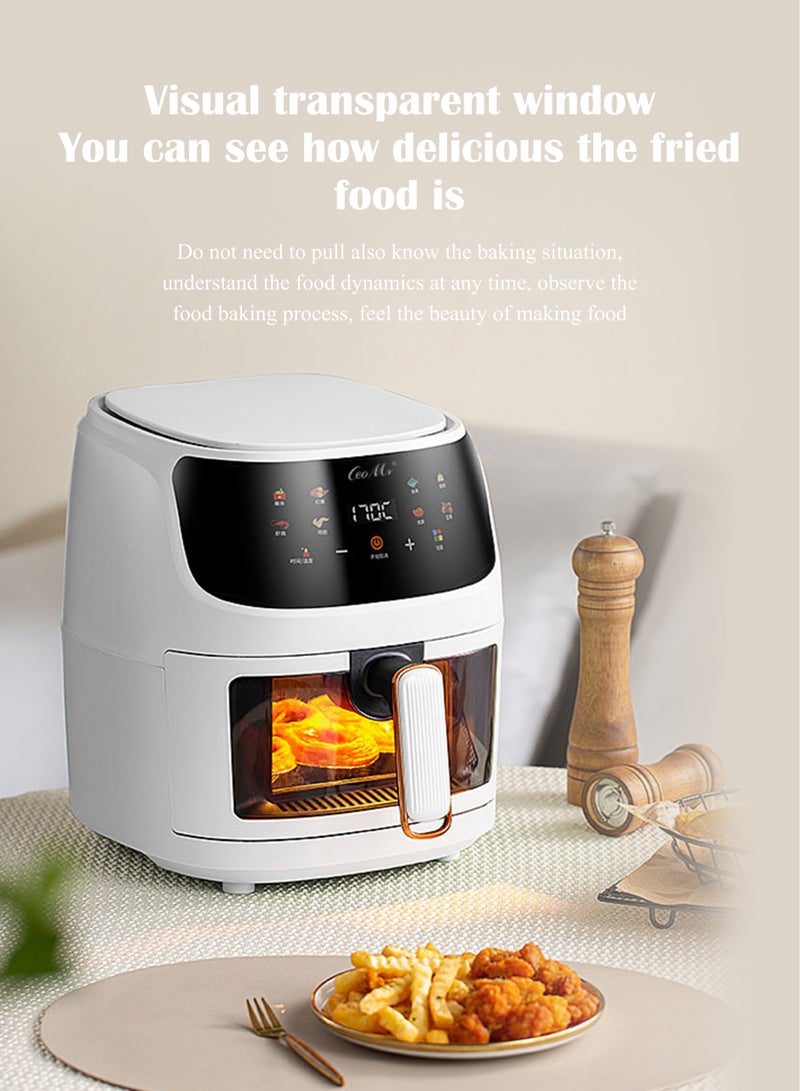 Air Fryers 6L Large Capacity Multi-Function Household Visible Circulating Hot Air Intelligent Touch Screen