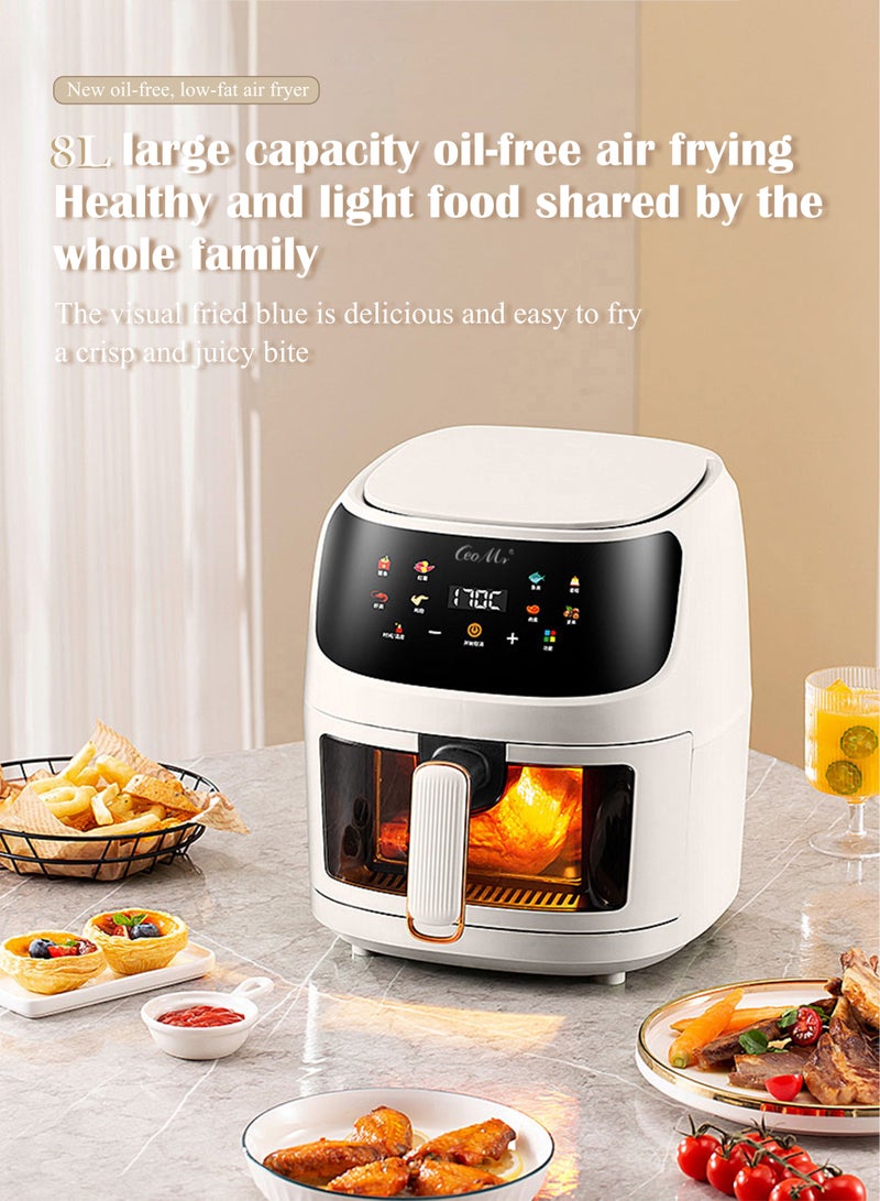 Air Fryers 6L Large Capacity Multi-Function Household Visible Circulating Hot Air Intelligent Touch Screen