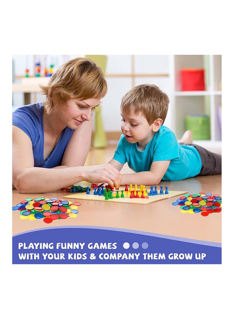 Round Chips Learning Toys 160 Pcs/Set 4 Color Round Chips Counting Numbers Teaching for Crafts Decoration Plastic Counting Chips for Math