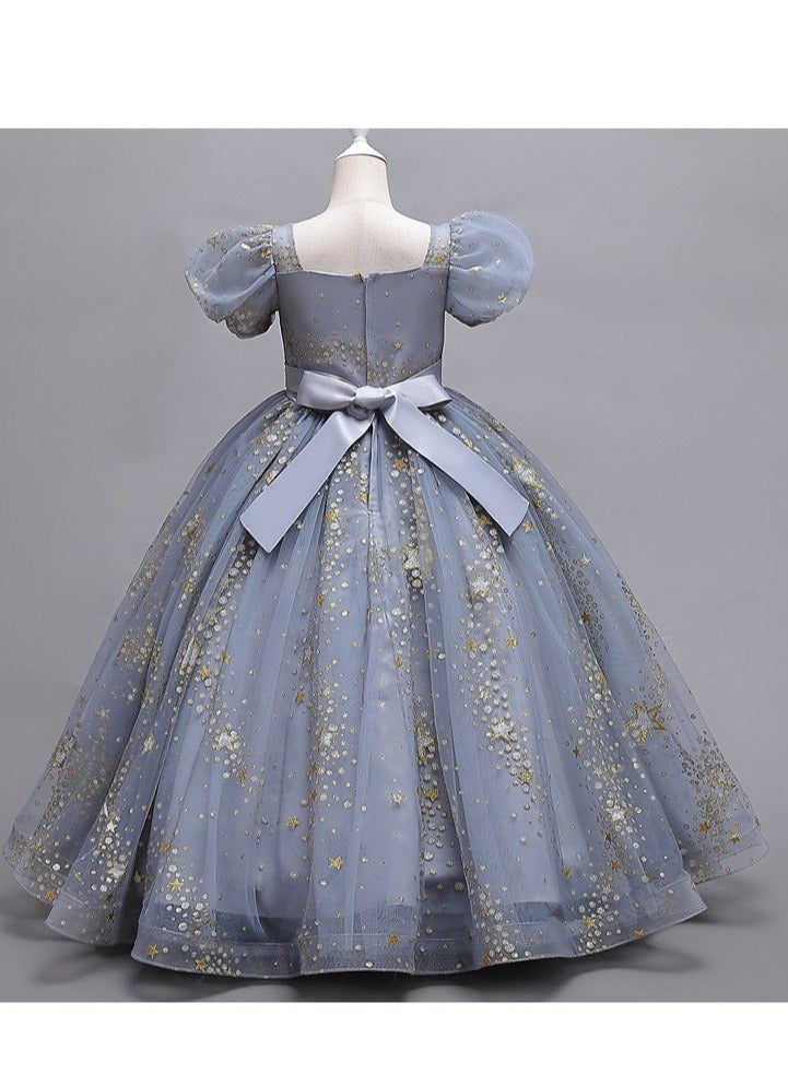 Elegant Girl Party Dress Sequin Embroidered Mesh Gorgeous Ball Evening Dress Formal Cocktail Girl Princess Dress