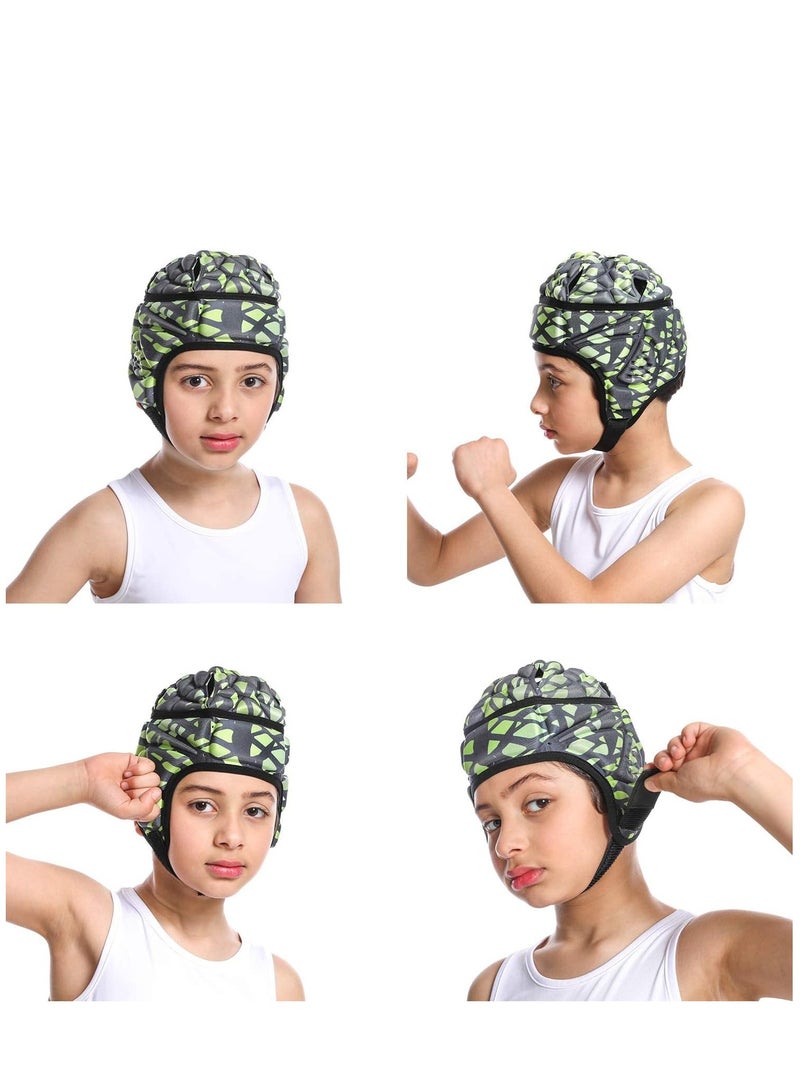 Mult-Color Soft Helmet, Flag Football Rugby Goalkeeper Helmet, Cap Soft Shell Helmet, Soccer Headgear Special Needs Protection for Childrens 4-12 Years