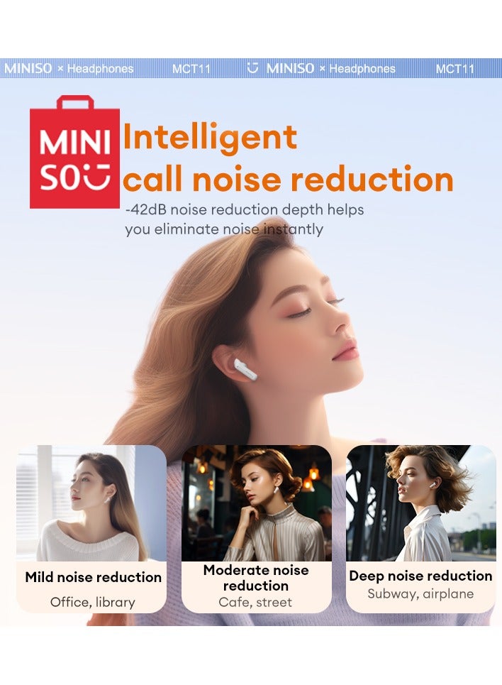 MINISO MCT11 Wireless Bluetooth Headset - Beige