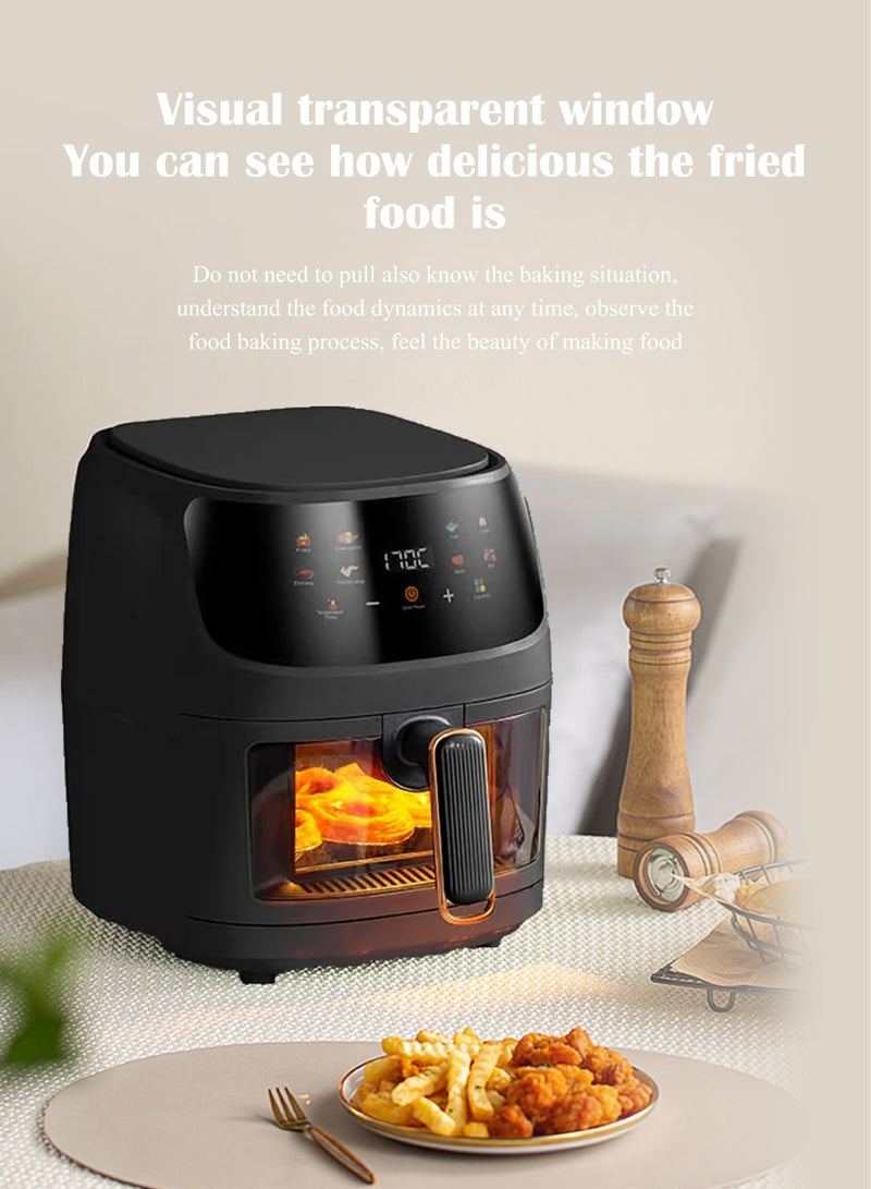 Air Fryers 6L Large Capacity Multi-Function Household Visible Circulating Hot Air Intelligent Touch Screen