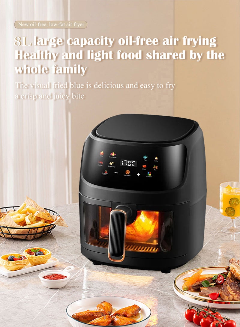 Air Fryers 6L Large Capacity Multi-Function Household Visible Circulating Hot Air Intelligent Touch Screen