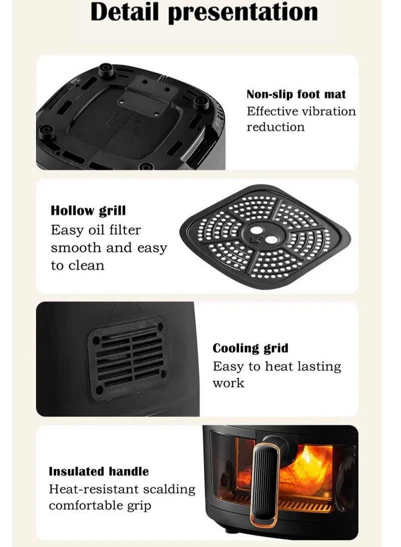 Air Fryers 6L Large Capacity Multi-Function Household Visible Circulating Hot Air Intelligent Touch Screen