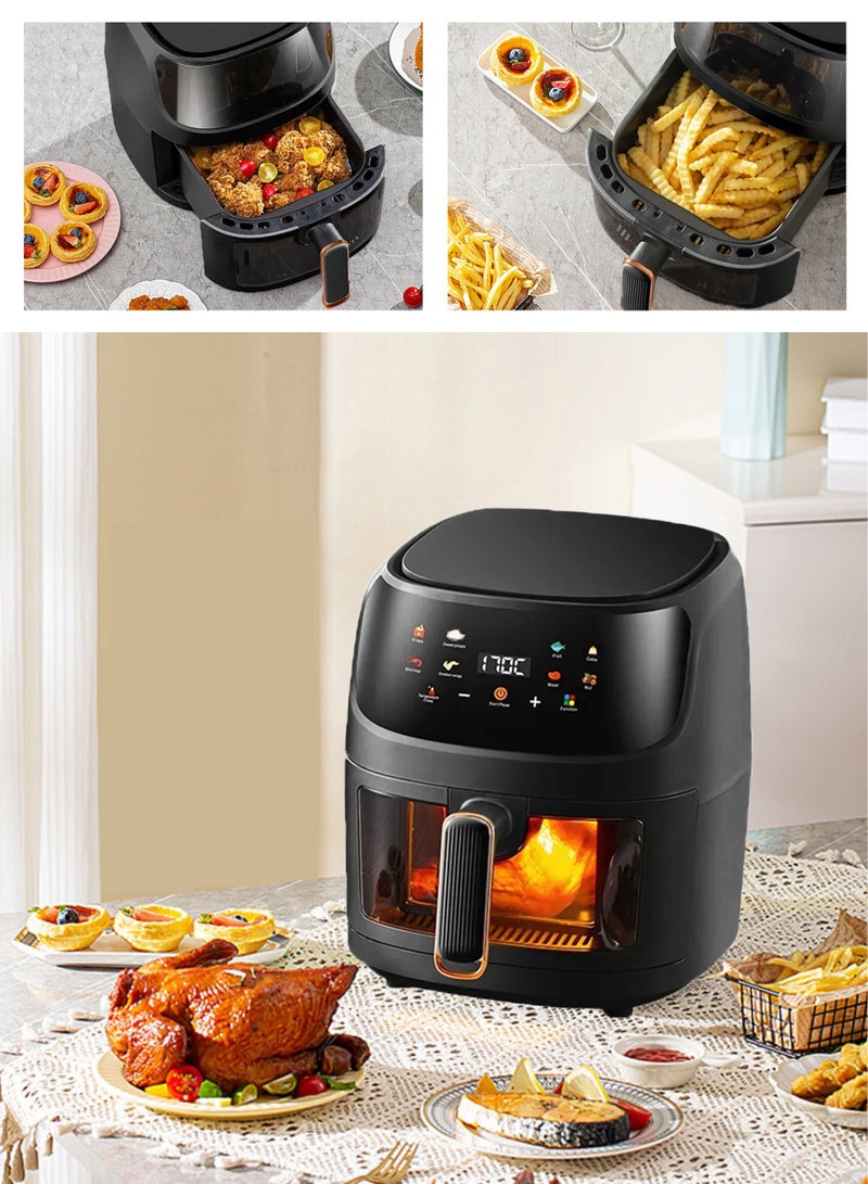 Air Fryers 6L Large Capacity Multi-Function Household Visible Circulating Hot Air Intelligent Touch Screen
