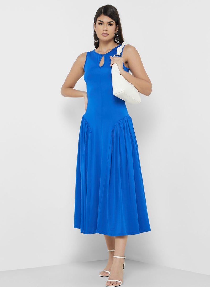 Ruched Sides A-Line Dress