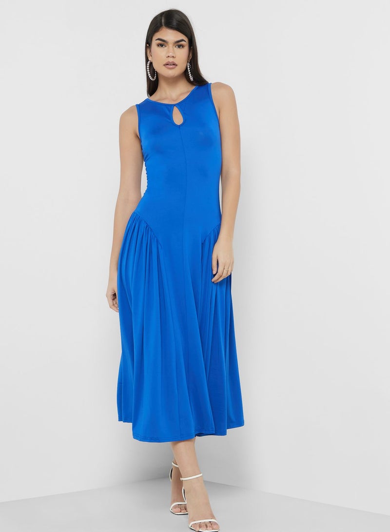 Ruched Sides A-Line Dress