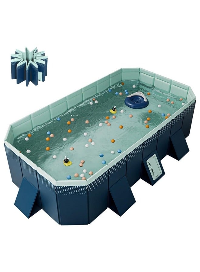 Folding Swimming Pool,Non-Inflatable Swimming Pool,Children Pool,Oversized Family Pool,Portable Swimming Pool,for Indoor, Outdoor,Garden,Summer Water Party 300 * 165 * 55cm