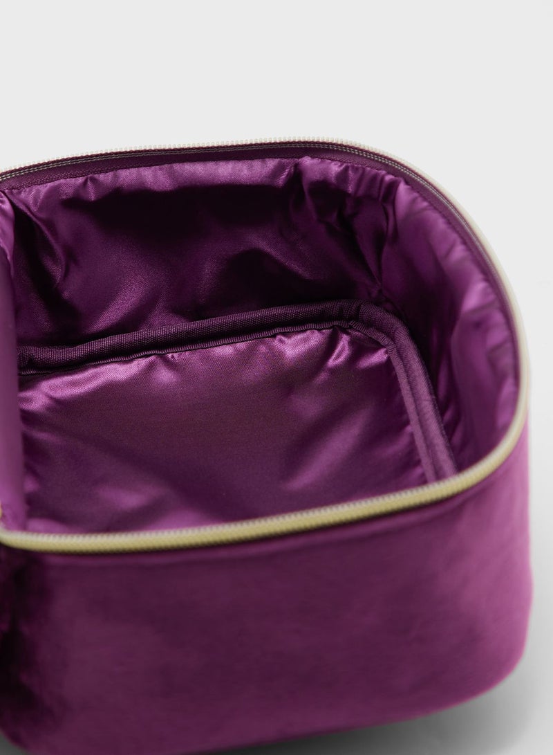 Velvet Top Handle Cosmetic Bag