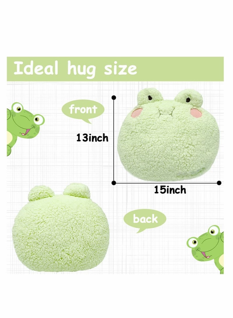 Frog Plush Pillow, Adorable Frog Stuffed Animal, Home Cushion Decoration Frog Plush Toy Throw Pillow Decorations Gifts for Women Kids Birthday