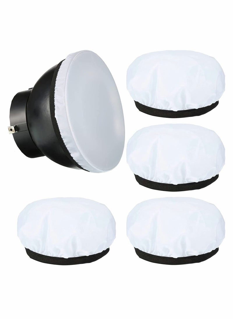 4 Pack Diffuser Light Cover Soft White Lamp Sock 7 inch/18cm Standard Cloth Lampshade for Sparkler Reflectors Strobe Flash LED Video Lights