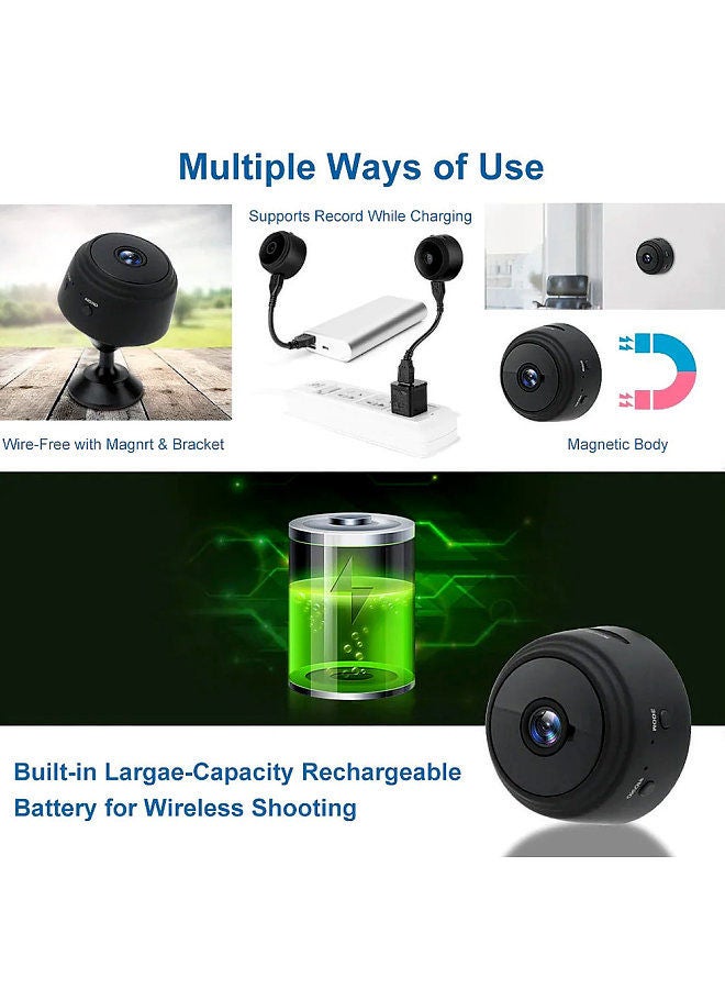 Mini Camera Home Surveillance Camera Night Vision Motion Detection for Home Car Indoor Outdoor Security