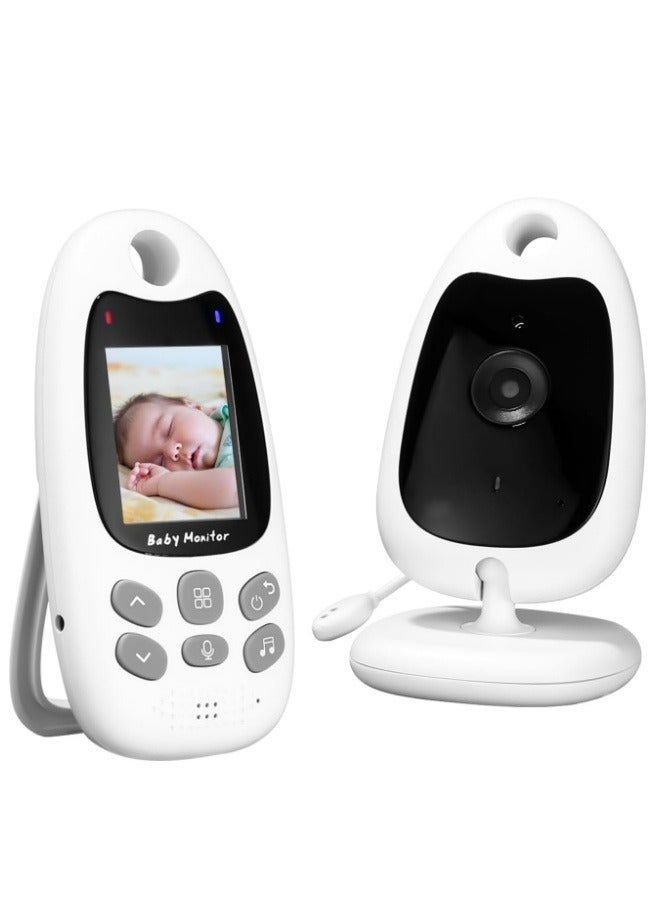 2 Way Talk Video Baby Monitor with Camera, 2.0in LCD Screen Night Vision Temperature Monitoring, Baby Safety Camera Vividly Showing The Baby Sleeping Status