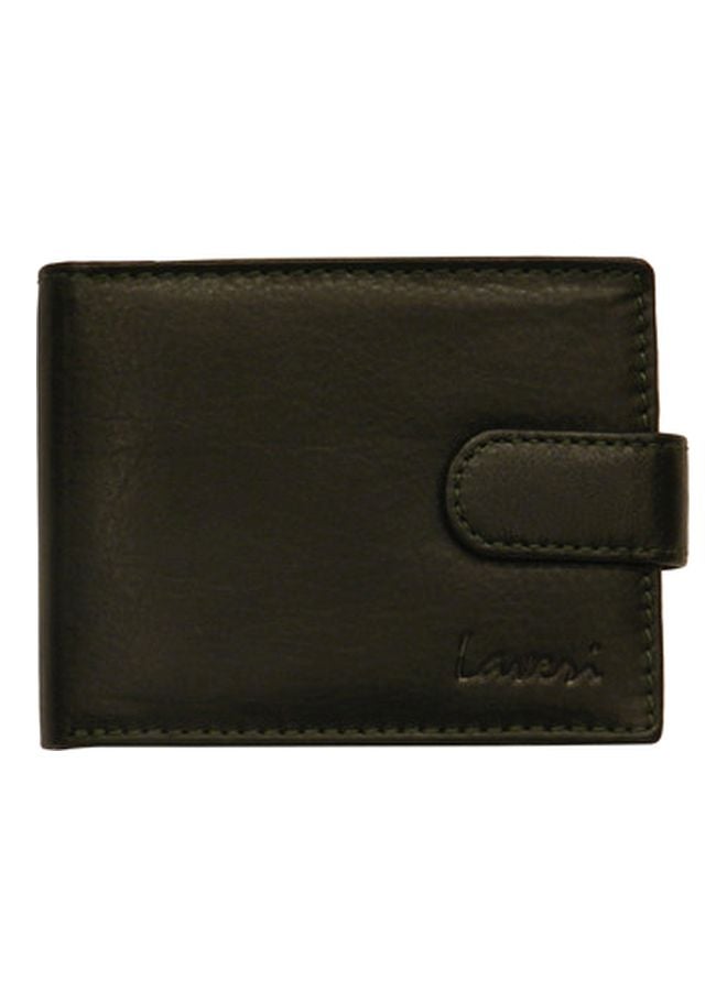 Men's Bi-Fold Leather Wallet Black/Green