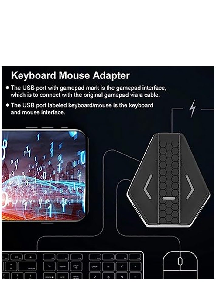 USB Keyboard and Mouse Adapter Converter for X-360/X-1/for PS3/for PS4/for N-Switch Game Console Gamepad(Black)