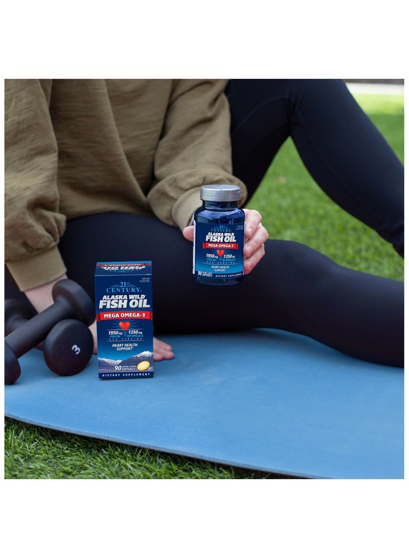 Alaska Wild Fish Oil Mega Omega-3 90 Enteric Coated Softgels