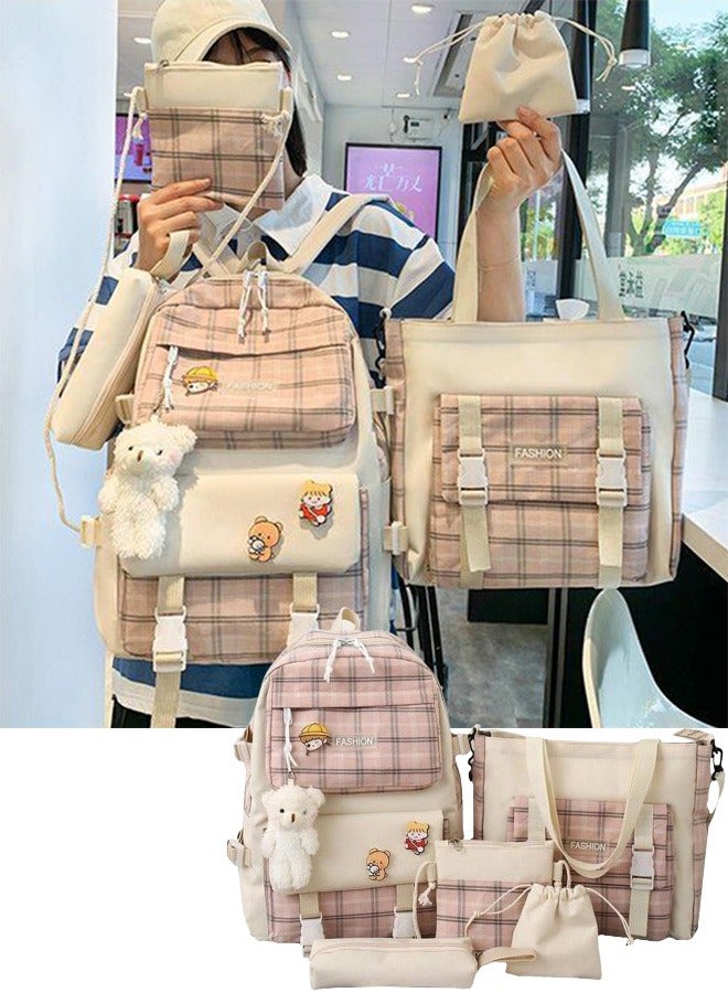 Kids Backpacks 5 pcs Backpack Set School Bag Kids' Book bag Casual pack Travel Backpack include Shoulder Bag Handbag Drawstring&Pencil Bag for Boys or Girls