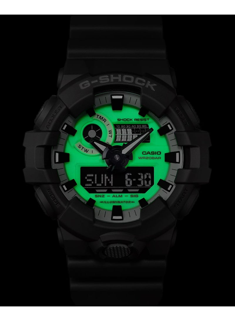 Analog+Digital Resin Band Watch GA-700HD-8ADR