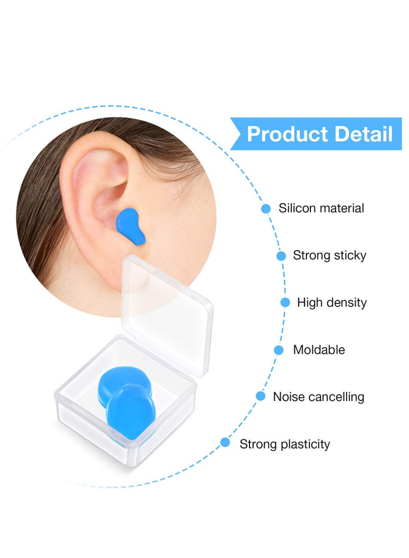 18 Pairs Ear Plugs for Sleeping Soft Reusable Moldable Silicone Earplugs Noise Cancelling Earplugs Sound Blocking Ear Plugs with Case for Swimming