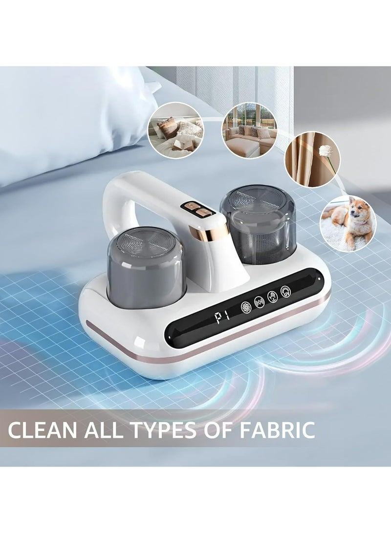 Handheld Mattress Vacuum Dust Mite Cleaner Cordless Bed Pillow Sofa Carpets Couch Cleaner Anti-allergen with UV and Ultrasonic LED Display 8000pa Suction