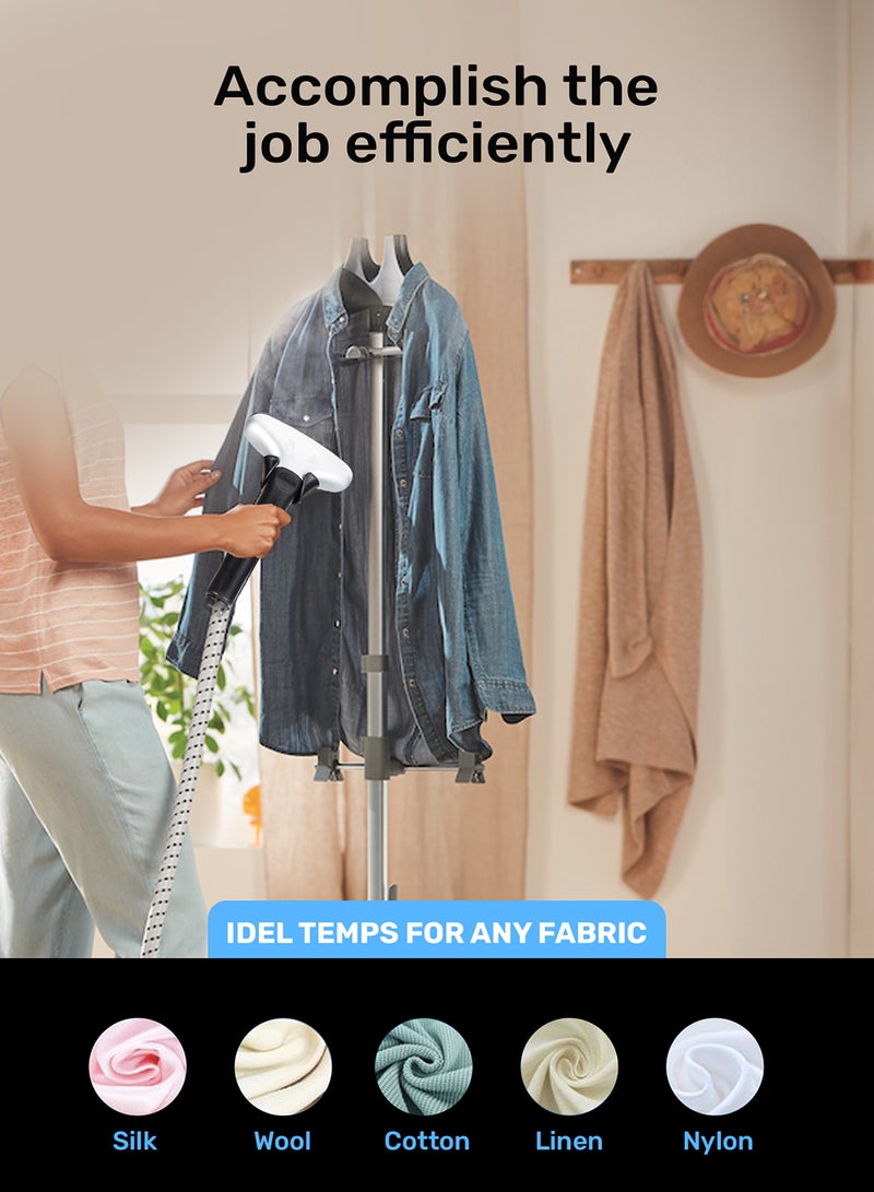 Garment Steamer Foldable Hanger with Trouser Clip, 1 Power Level/ 3 l Water Detachable Tank Capacity, Suitable for all Kinds of Fabric and Safe for Delicate Fabrics 3 L 2200 W GGS9254N Black