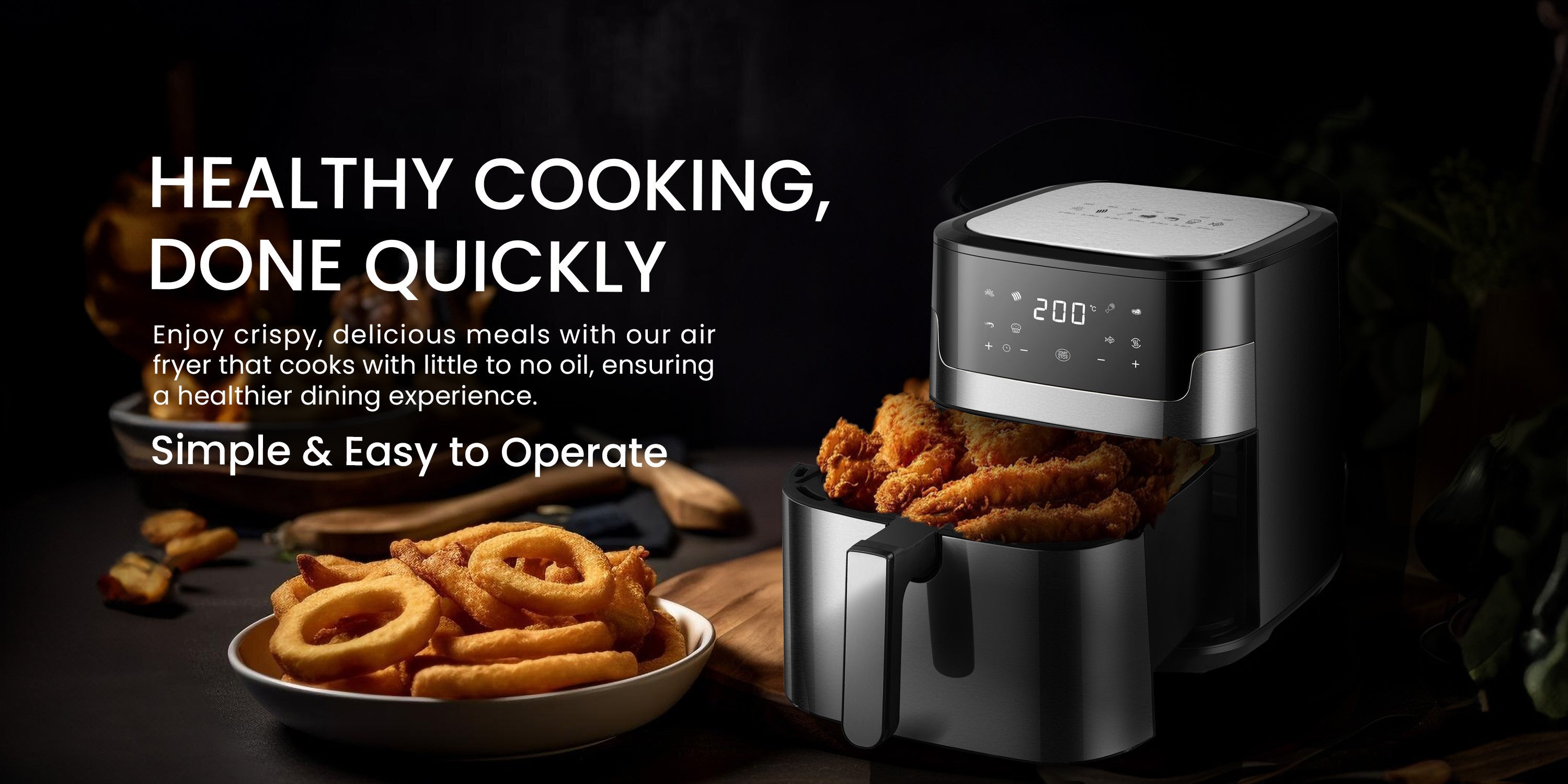 Air Fryer 8 Liters Capacity Multifunctional Fryer Digital Display and Touch Button High Speed Air Circulation Technology Frying Non- Stick Coating Frying 8 L 1800 W NAF1000 Black