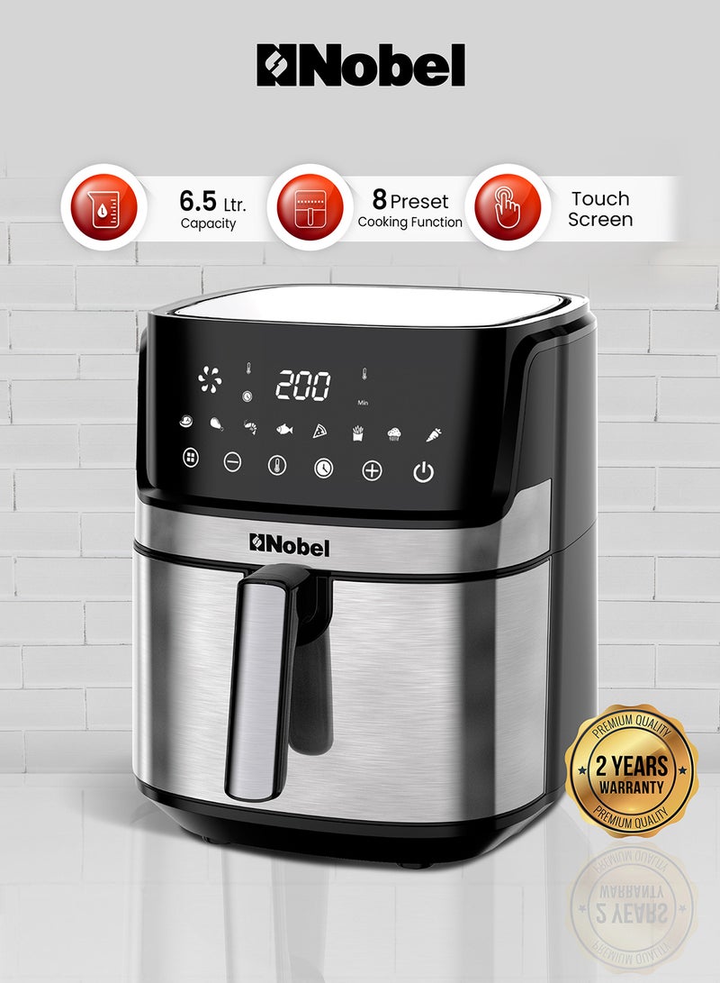 6.5L Multifunctional Air Fryer With Digital Display And One-Touch Cooking 6.5 L 1500 W NAF800 Black