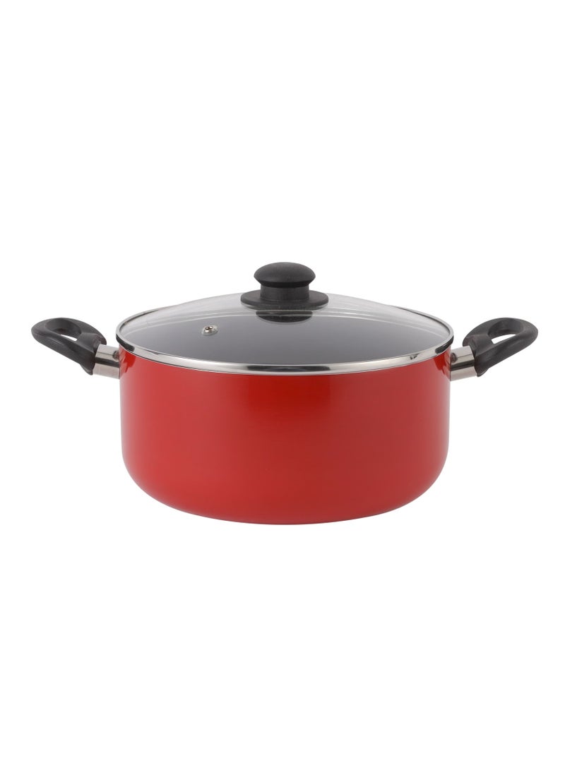 4 Piece Nonstick Cookware Set DC2899 24 cm casserole with lid, a 26 cm frypan, and a nylon turner assorted color
