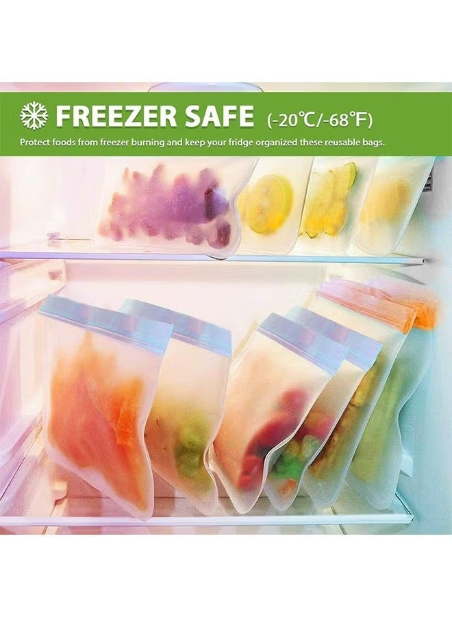 20 Packs of Reusable Freezer Bags, Reusable Sandwich Bags, Reusable Silicone Food Storage Bags, Leak-Proof Sealed Containers for Lunches, Snacks, Fruits and Vegetables