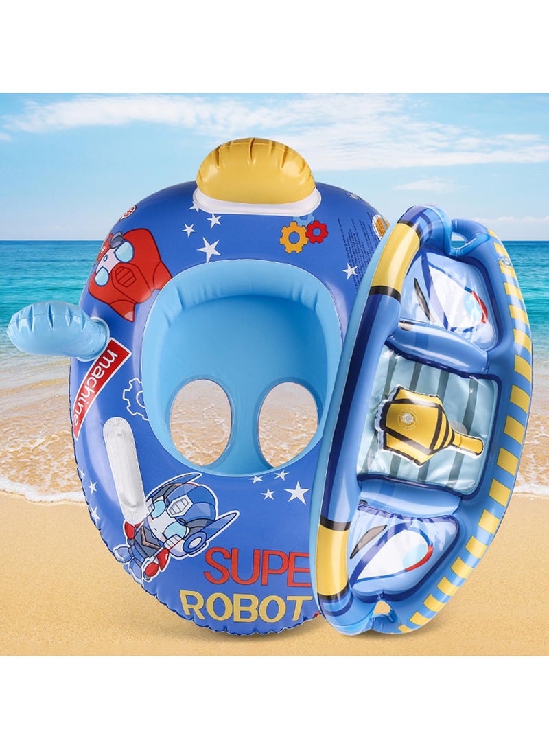 Baby pool float,Swimming Pool Float Boat with Sun Protection Canopy Inflatable Pool Float Yacht Ring Awning Inflatable Swimming Training Float Seat for Boys Girls Summer Outdoor