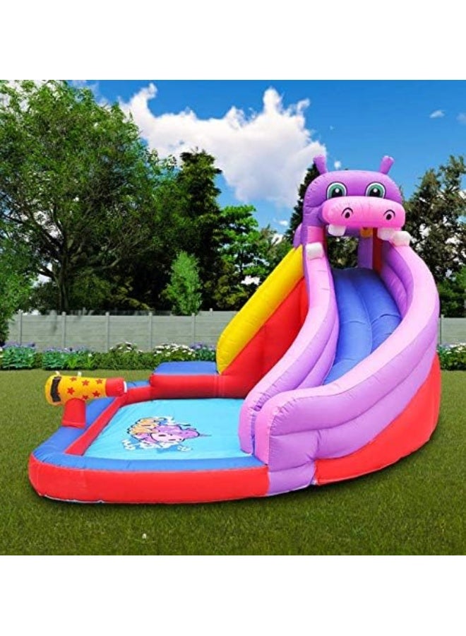 RBW TOYS Inflatable Slide For kids Household Water Park Home Use Bouncing Slide, Climbing Ladder, Paddling Pool, Water Gun, Water Spray