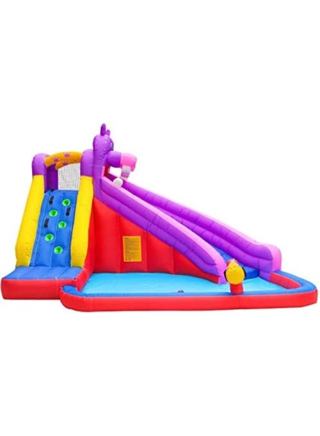 RBW TOYS Inflatable Slide For kids Household Water Park Home Use Bouncing Slide, Climbing Ladder, Paddling Pool, Water Gun, Water Spray