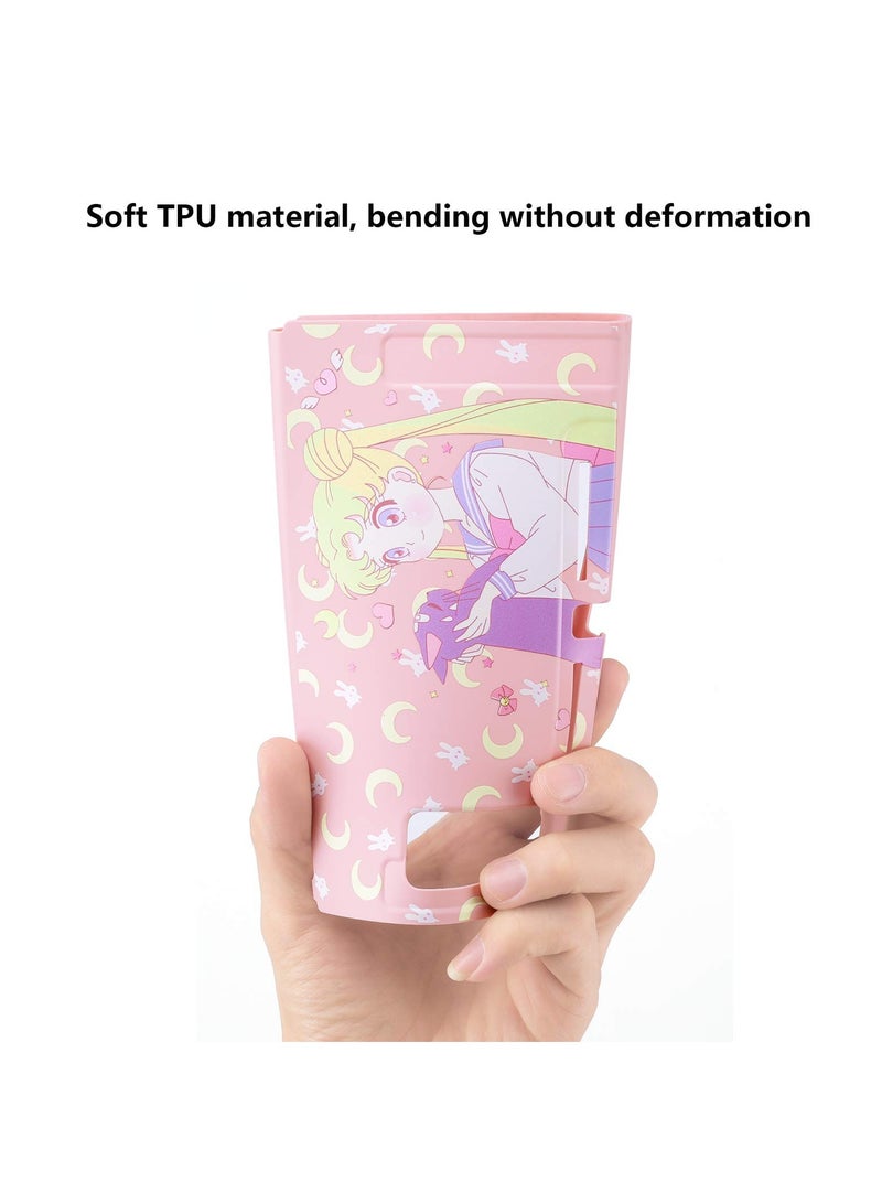 Cute Protective Case for Nintendo Switch - Soft Slim Grip Cover Shell for Console and Joy-Con with Screen Protector, Thumb Grips, Anti-Scratch (Sailor Moon)