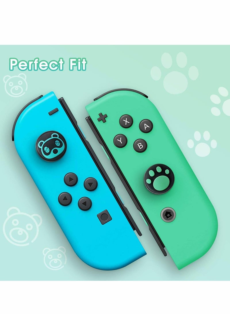 Thumb Grip Caps, Soft Silicone Analog Stick Covers, Cat Paw Joystick Analog Cap for Nintendo Switch & Lite, Soft Silicone Button Cover for Joy-Con Controller - 4 Pcs