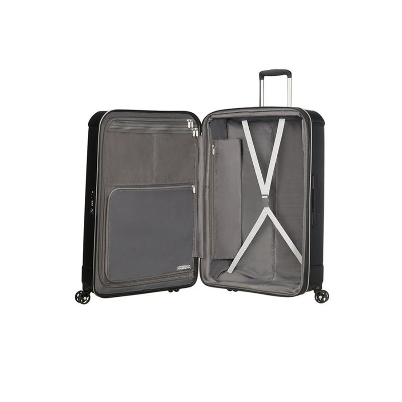 4 Wheels Technum Hard Side Cabin Lugage Trolley Bag 55cm Diamond Black