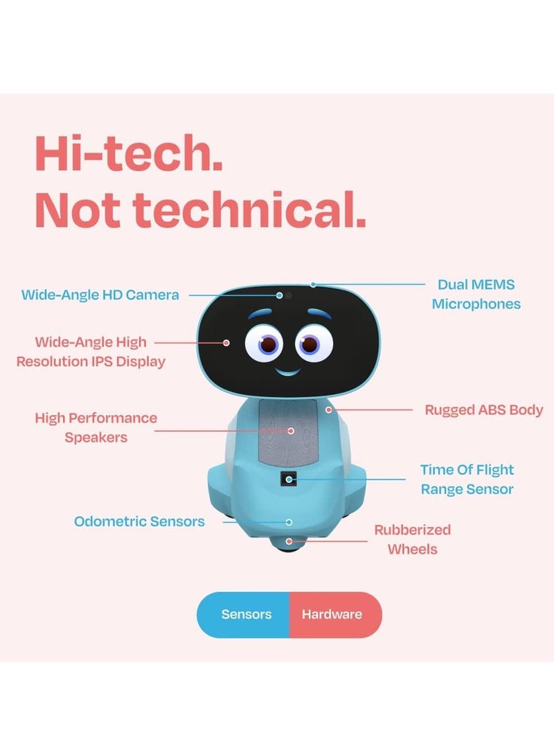 3 AI-Powered Smart Robot for Kids, STEM Learning Educational Robot, Interactive Voice Control Robot with App Control, Disney Stories, Coding Apps, Unlimited Games for Girls & Boys Ages 5-10 Blue