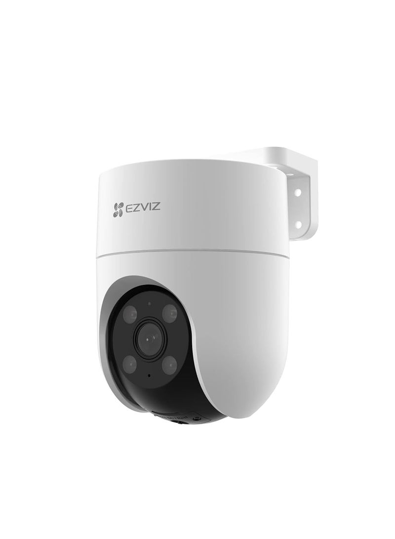 H8C 4G 2K Pan & Tilt 4G Camera with Auto-Tracking, 2 Way Talk, Color Night Vision, Active Defense with Siren & Strobe Light, Weatherproof, H.265 Video, Supports MicroSD Card, White
