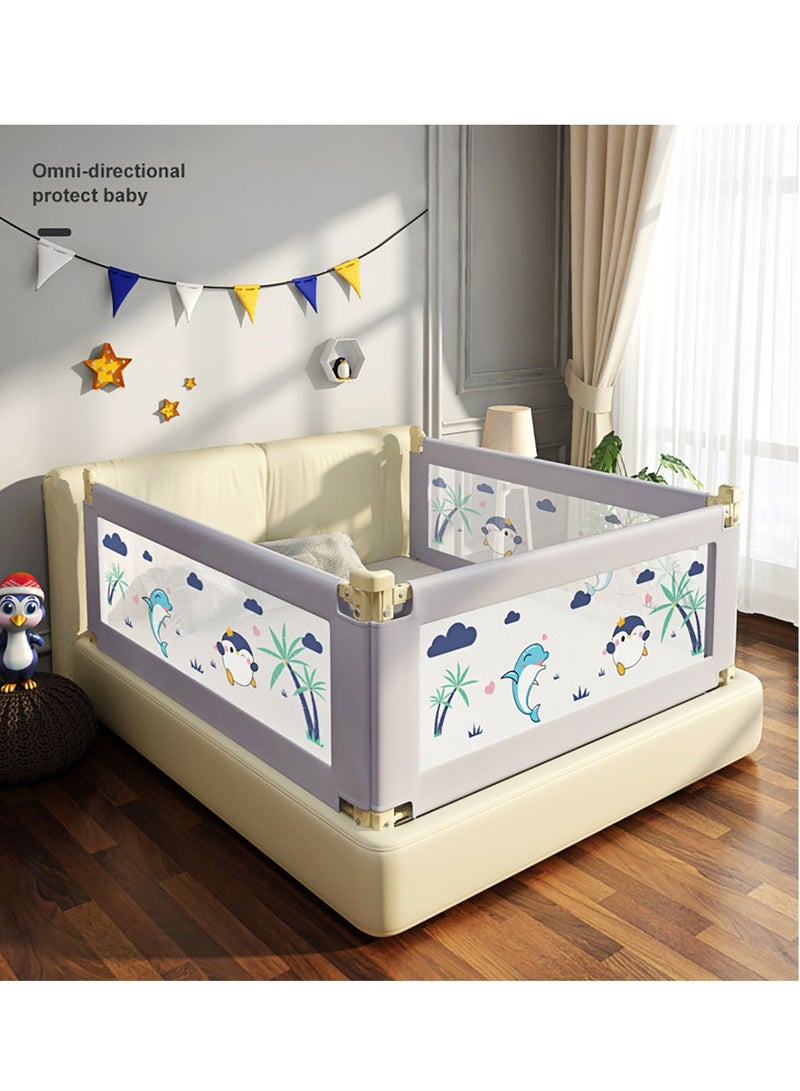 Baby Bed Rails Guard for Toddlers, Baby's Bedrail Kids Safety Beds Fence 180cm Extra Length（1 PCS For 1 Side）