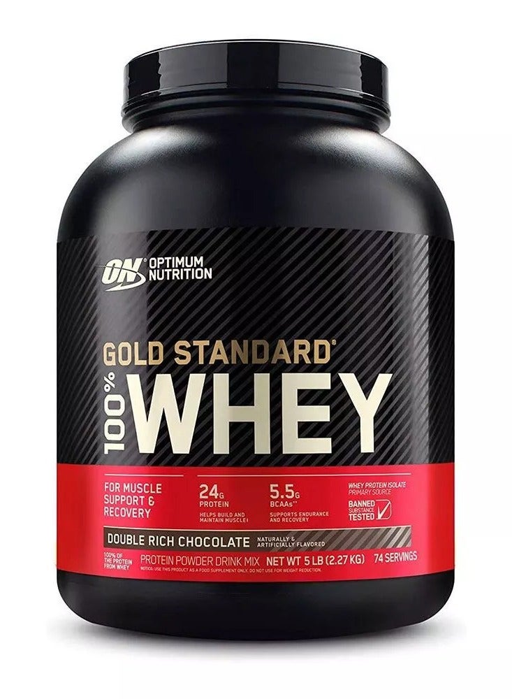 Gold Standard 100% Whey 74 Servings Double Rich Chocolate 5LB 2.27kg