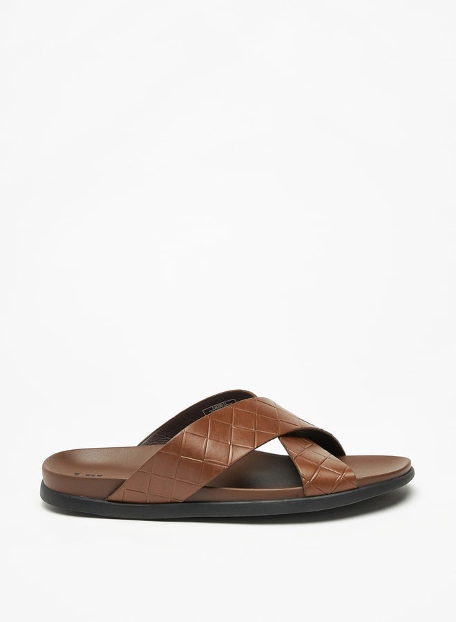 Textured Slip-On Arabic Sandals