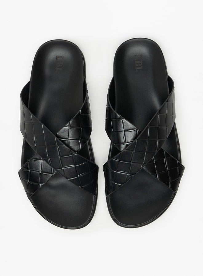 Textured Slip-On Arabic Sandals