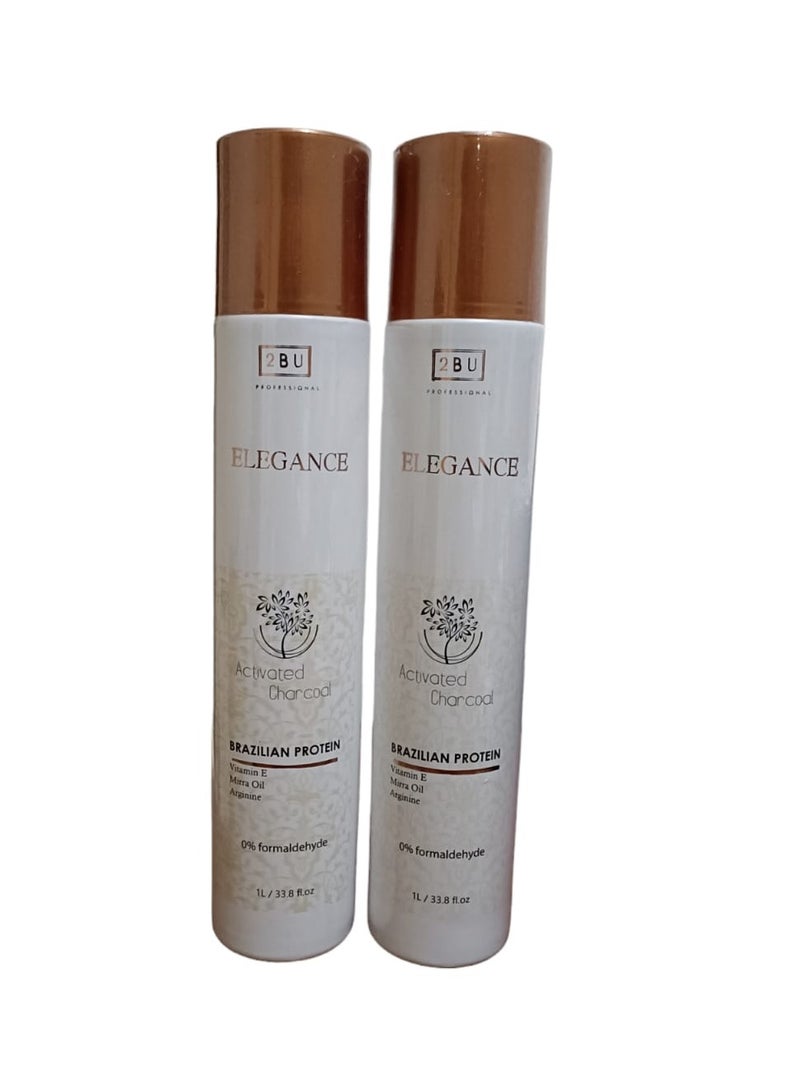 Elegance 2 B U Activated Charchoal Brazilian Protein Treatment 1000ml